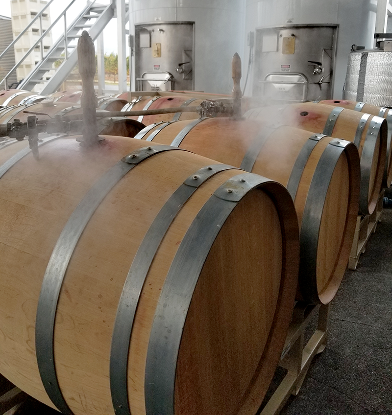 Barrels Being Steamed