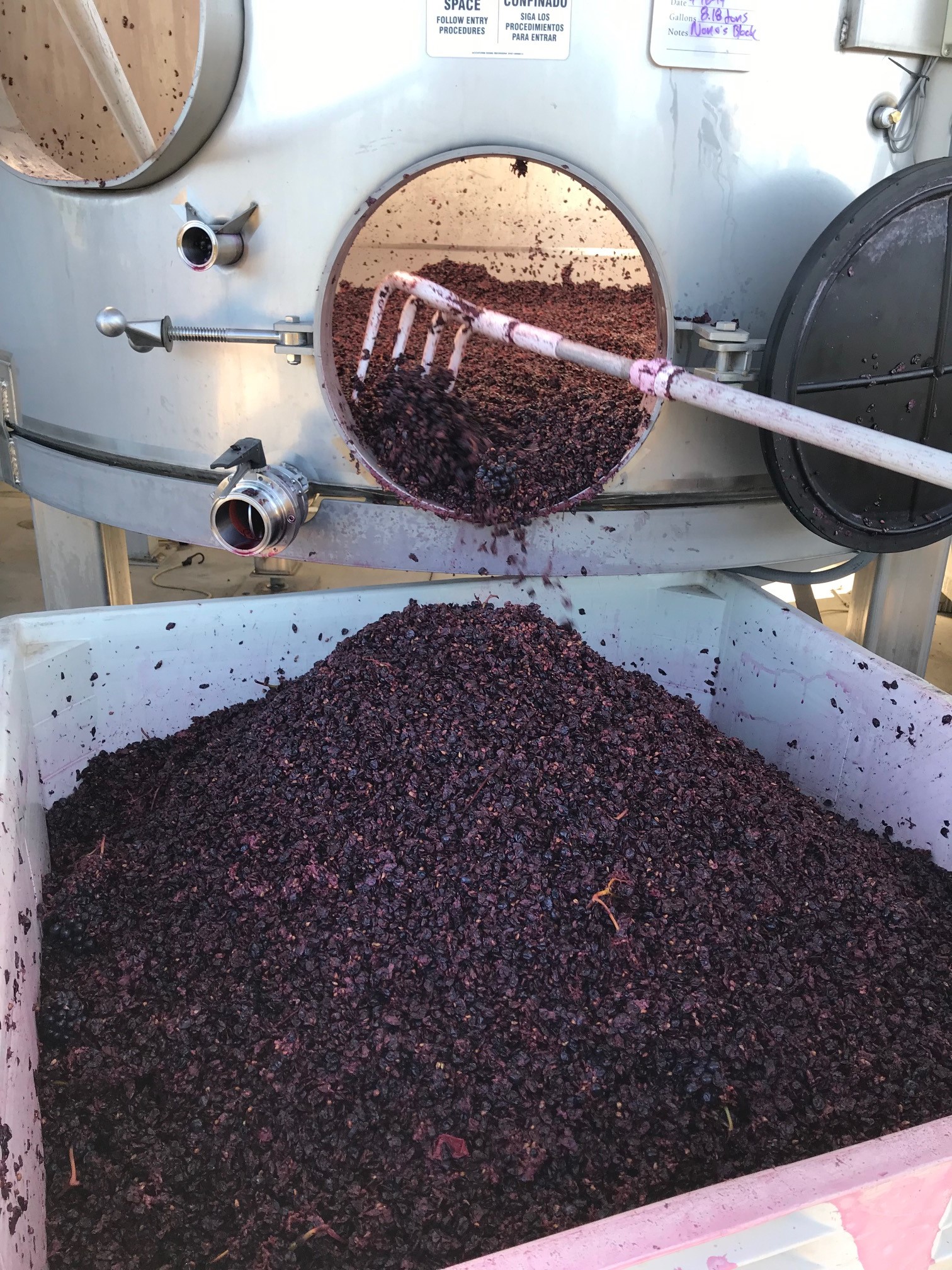 Emptying Tank of Fermented Skins